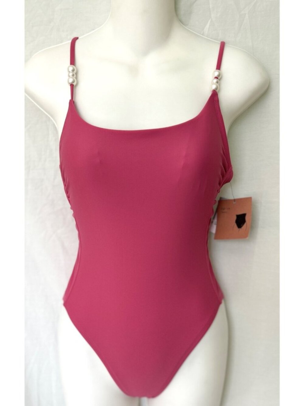 Shade & Shore One Piece Swimsuit XS Pink Pearl Strap High Leg Cheeky BNWT +🎁